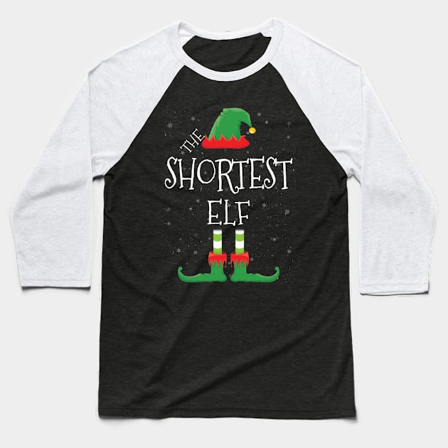 SHORTEST Elf Family Matching Christmas Group Funny Gift Baseball T-Shirt by tabaojohnny